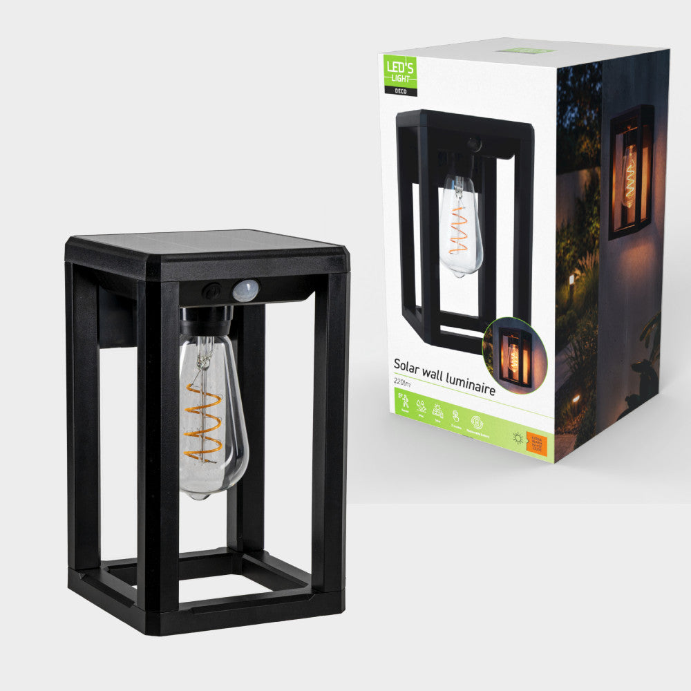 Solar buitenlamp - 150lm 2700K - Zwart - IP44 - Sensor LED.nl