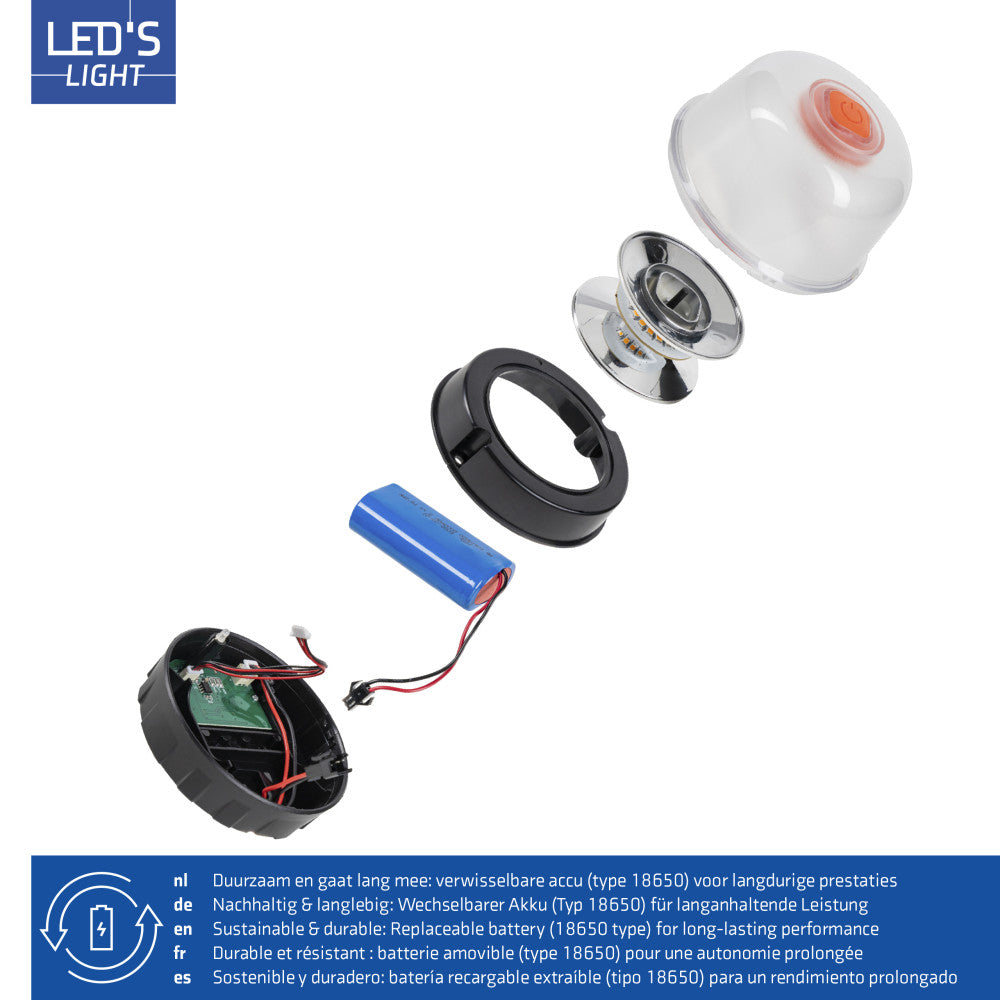 WARN-X LED signaal-noodverlichting -5000mAh - IP54 - Amber LED.nl