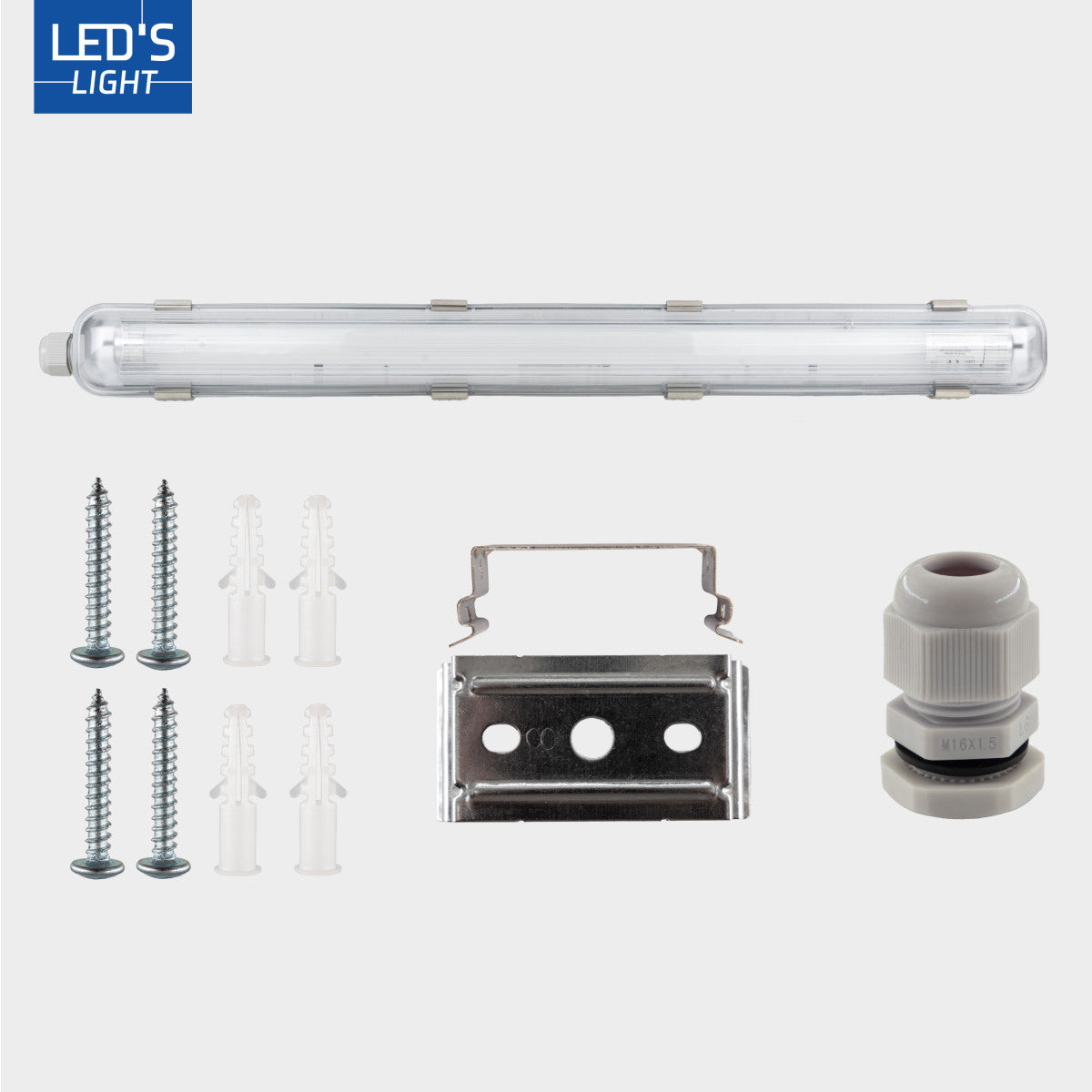 4 PACK - LED's Light Complete LED TL lamp met LED buis 150 cm - Binnen en buiten - 3060lm - 16.5W - 4000K