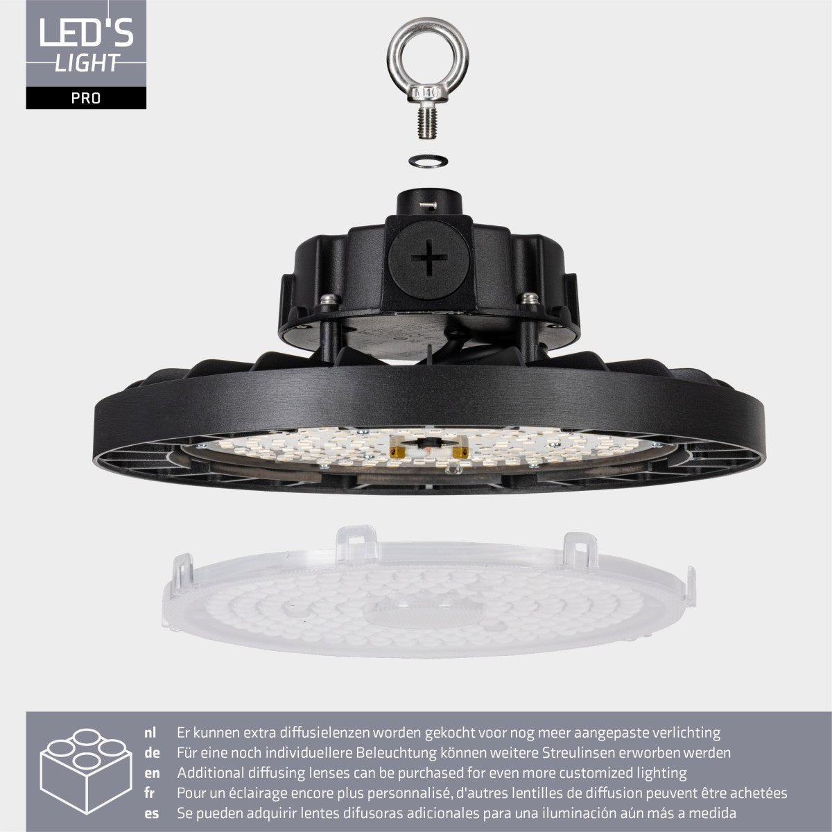 BasicBay High Bay - 150W 27750lm 4000K - Sosen Driver High bays LED.nl