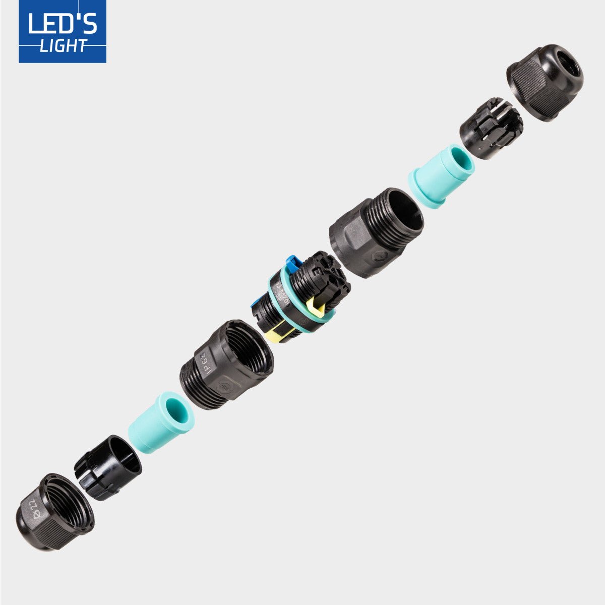 Kabelverbinder I connector - Voor kabels van 5 tot 10 mm - voor buiten en binnen - Zwart - LED.nl