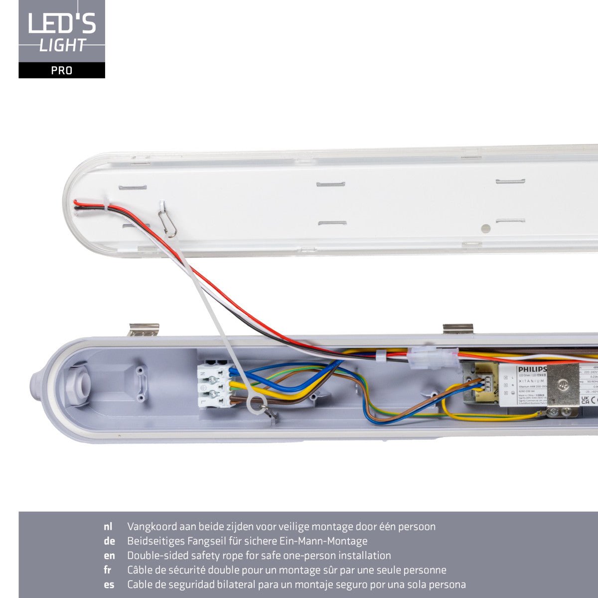 LED TL armatuur met Strip - 39W 150cm 7020lm 3000K/4000K/6500K - IP65 IK08 Vermogen verstelbaar TL verlichting LED.nl
