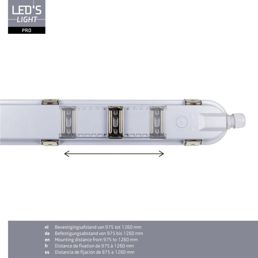 4 PACK - LED's Light pro Koppelbaar CCT/Power select TL armatuur met Strip - 180lm/w 39W 150cm 7020lm 3000K/4000K/6500K - IP65 IK08 TL verlichting LED.nl