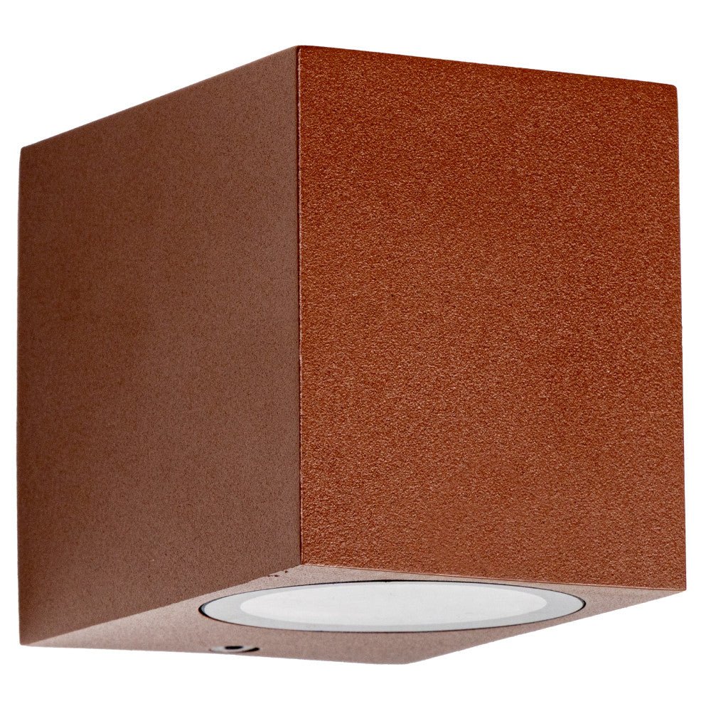 LED's Light Buitenlamp kubus - Wandarmatuur - 1xGU10 - Roestkleurig - IP44 Wandlampen LED.nl