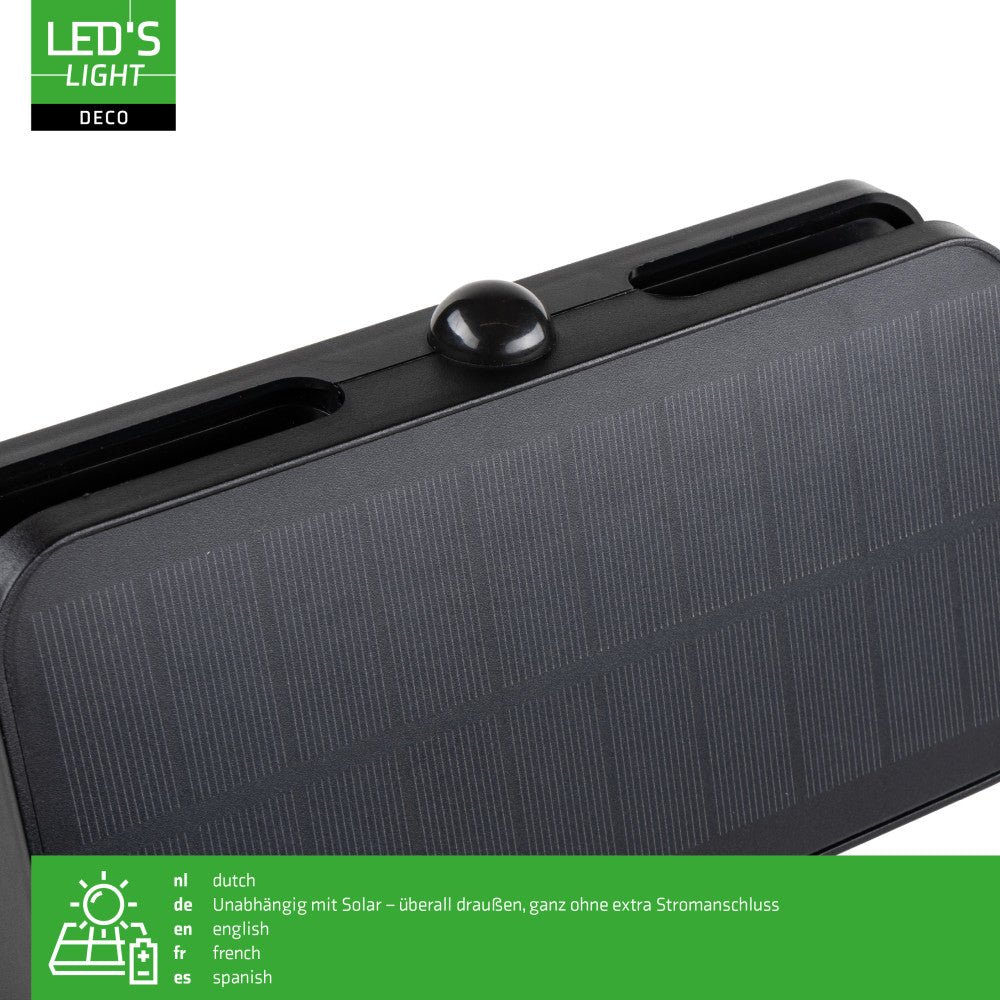 LED's Light Deco Solar buitenlamp - 600lm 2700K - Zwart - IP54 - Sensor Wandlampen LED.nl