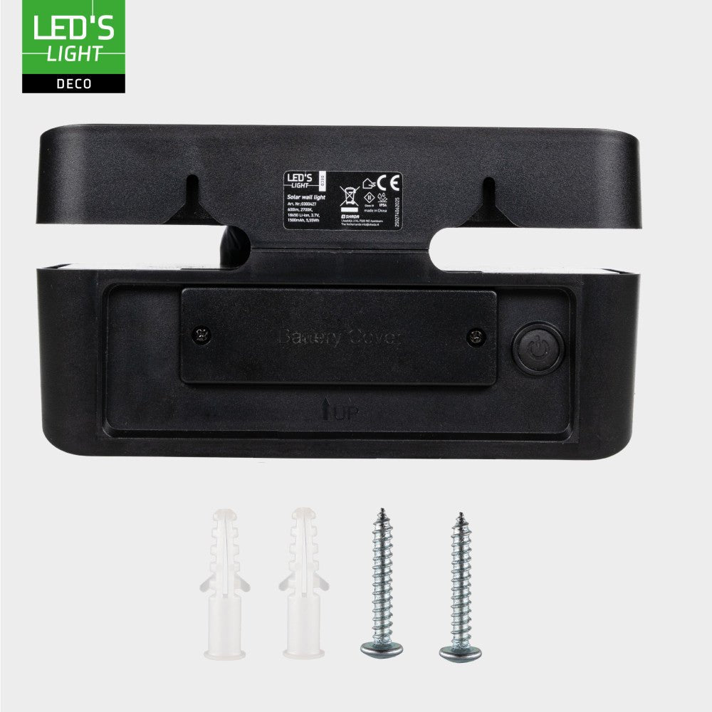 LED's Light Deco Solar buitenlamp - 600lm 2700K - Zwart - IP54 - Sensor Wandlampen LED.nl