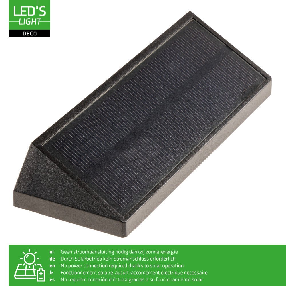 LED's Light Deco Solar Buitenlamp – Schuttingverlichting – 2 stuks Buitenlampen LED.nl