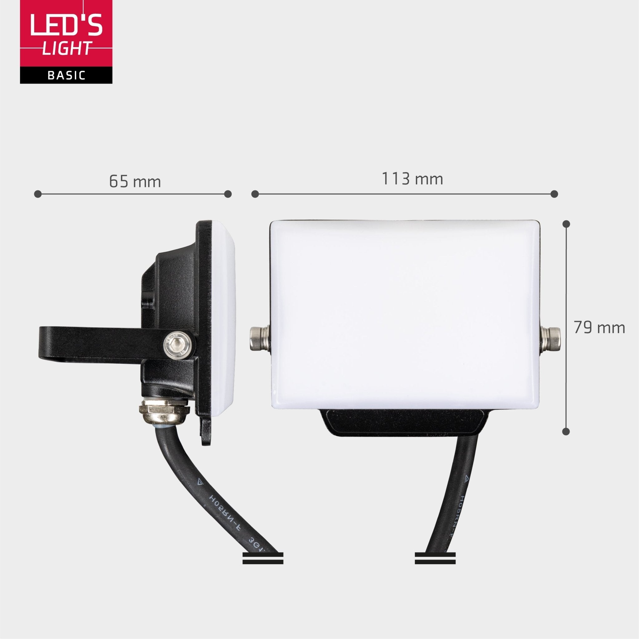 LED's Light Floodlight 900 met beugel - Universeel voor binnen en buiten - 10W Schijnwerpers LED.nl