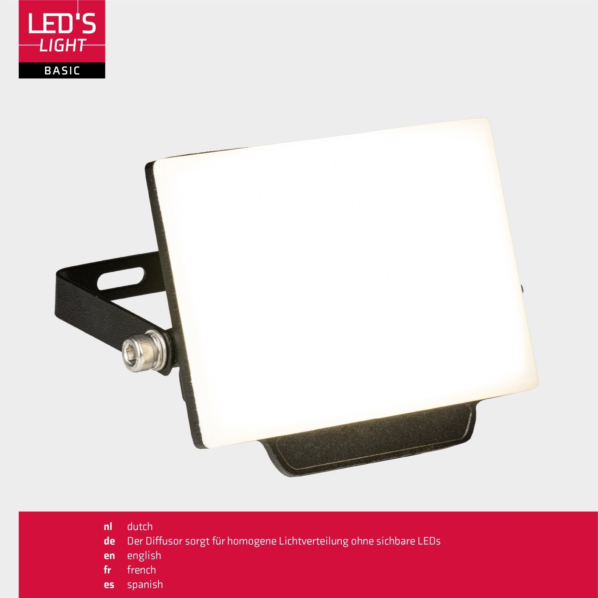 LED's Light Floodlight 900 met beugel - Universeel voor binnen en buiten - 10W Schijnwerpers LED.nl