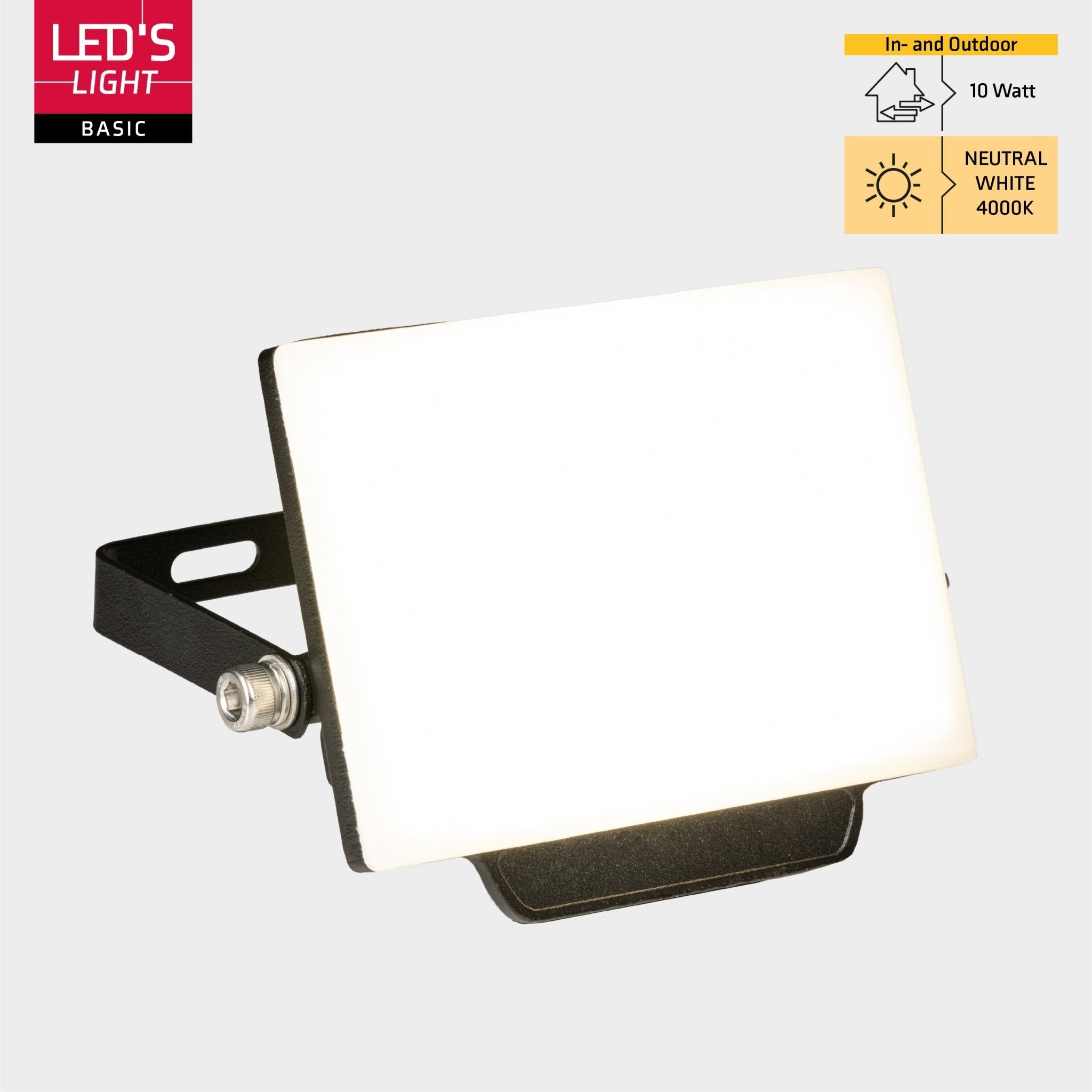 LED's Light Floodlight 900 met beugel - Universeel voor binnen en buiten - 10W Schijnwerpers LED.nl