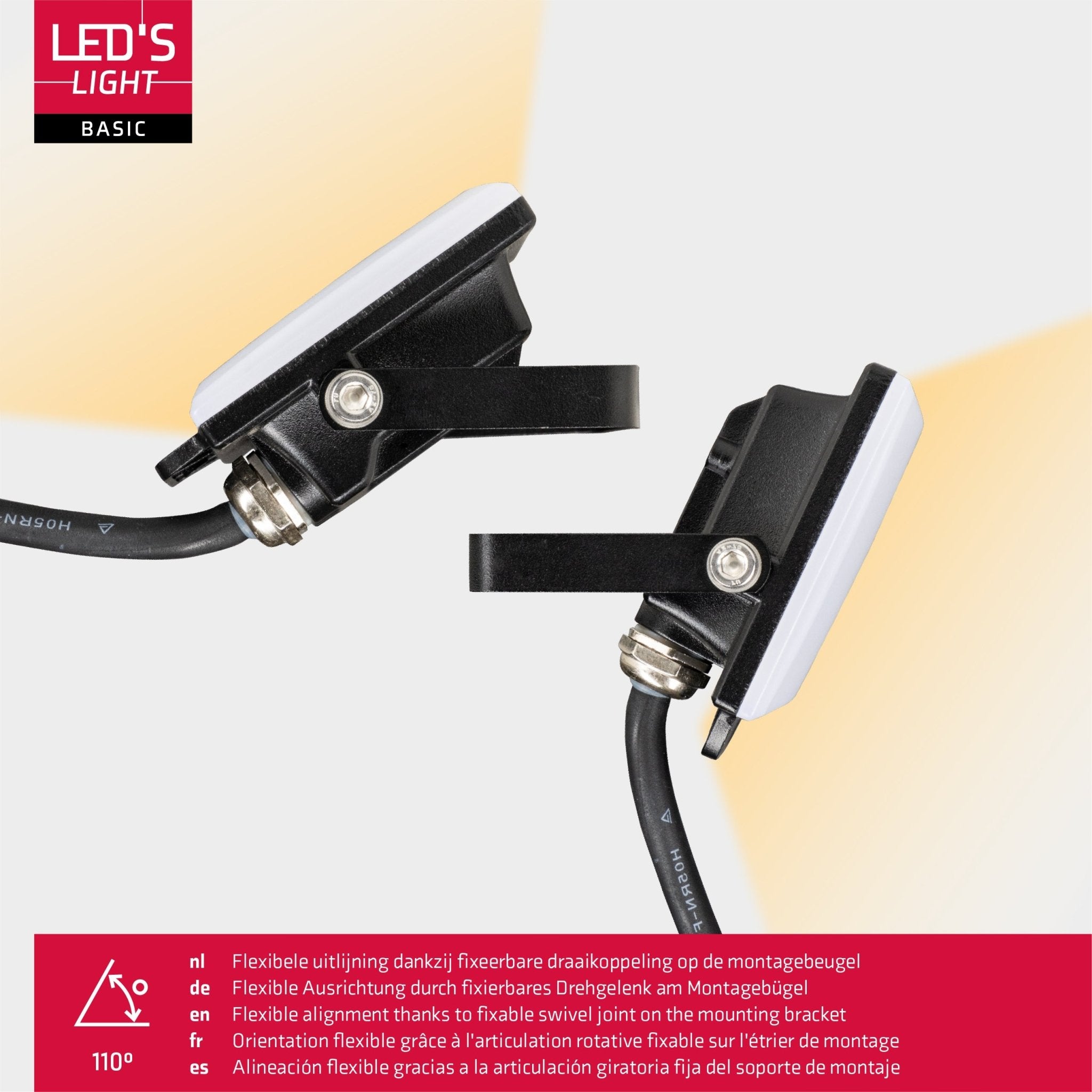 LED's Light Floodlight 900 met beugel - Universeel voor binnen en buiten - 10W Schijnwerpers LED.nl