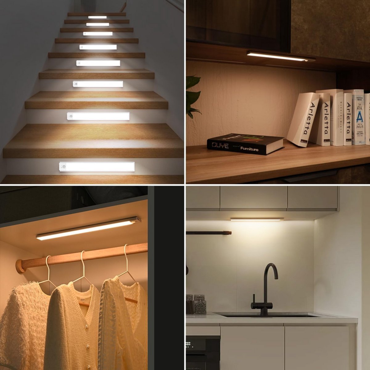 LED's Light Kastverlichting met sensor 80 cm - Oplaadbaar en draadloos - zwaai - en bewegingssensor - wit - LED.nl