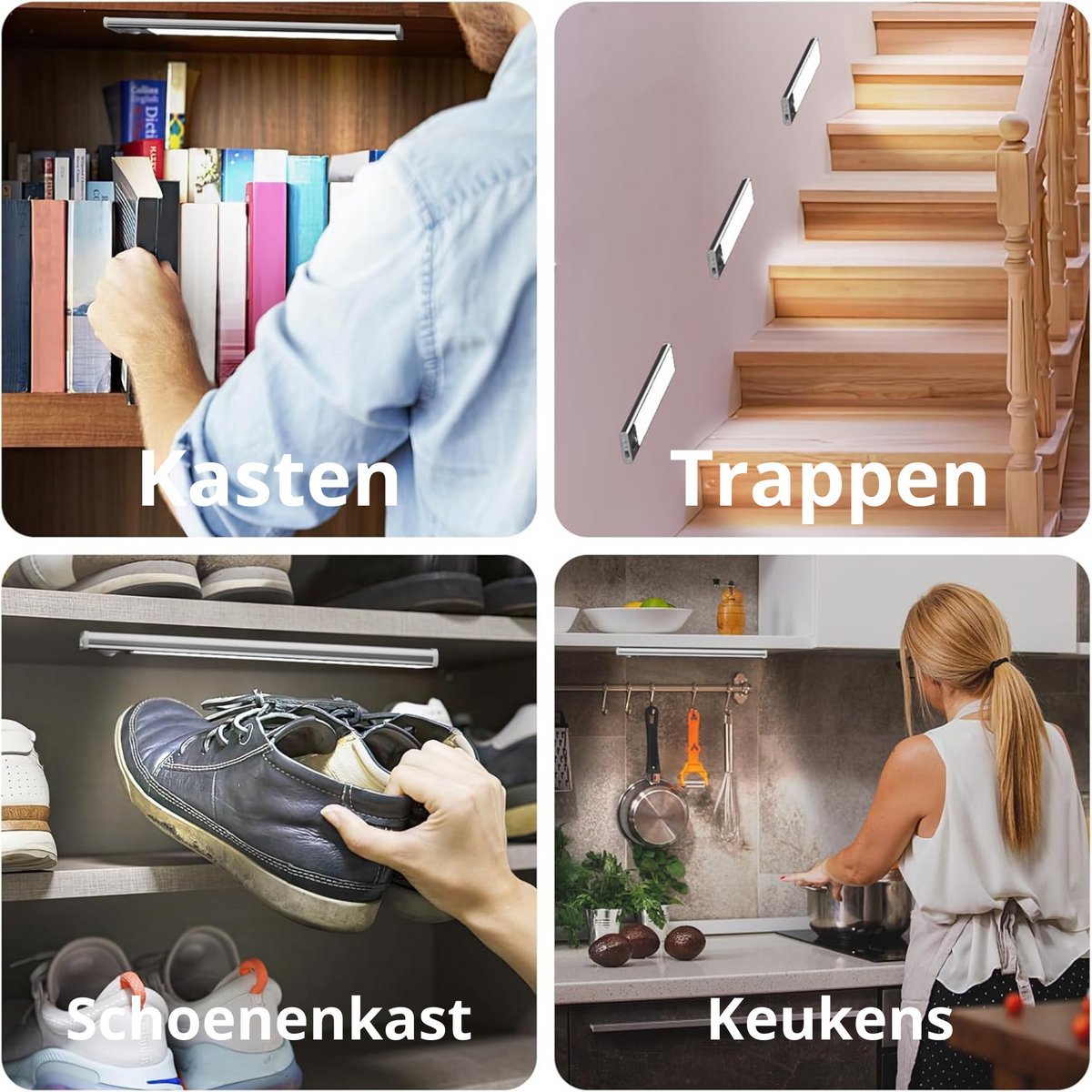 LED's Light Kastverlichting met sensor 80 cm - Oplaadbaar en draadloos - zwaai - en bewegingssensor - wit - LED.nl