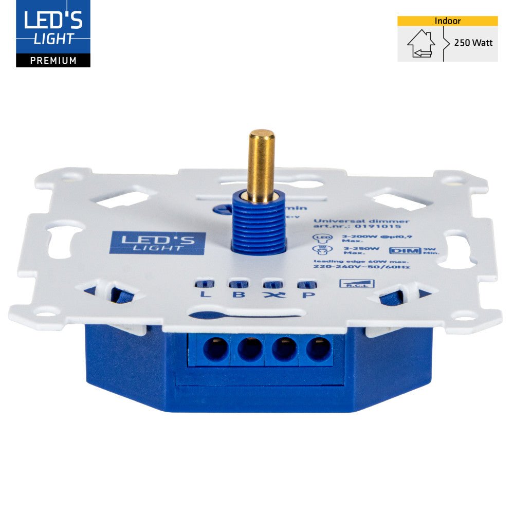 LED's Light Led Dimmer Inbouw – Universele Dimmer Geschikt voor Alle Led Verlichting - 250W - Traploos dimmen - Fase-Afsnijding & Fase-Aansnijding LED.nl