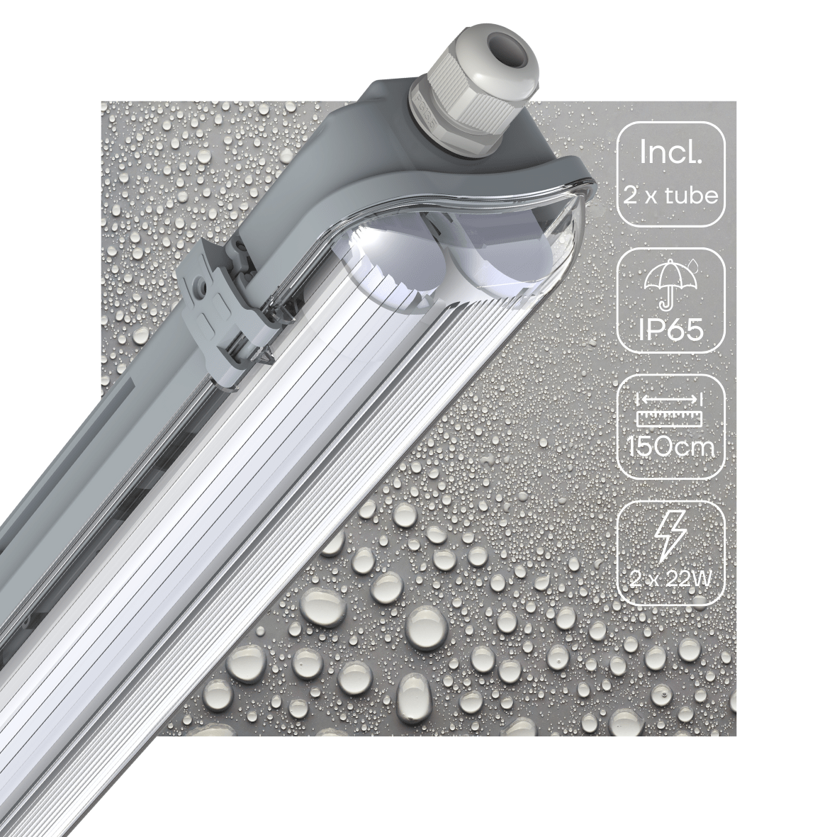 LED's Light LED TL dubbel armatuur 150 cm - Compleet met 2 LED TL buizen 150 cm - 4600 lm - LED.nl