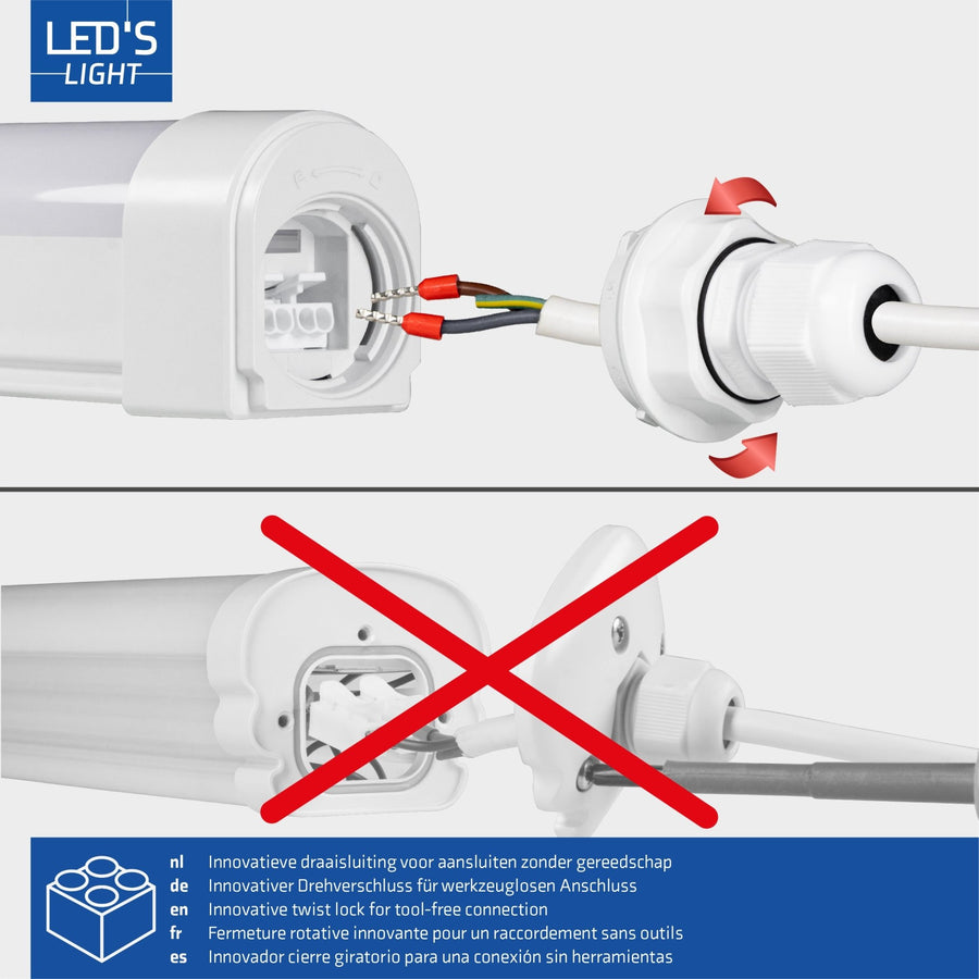 LED's Light LED TL lamp compleet - 36W, 120cm, 4320lm 4000K - IP65 IK08 - Koppelbaar TL verlichting LED.nl