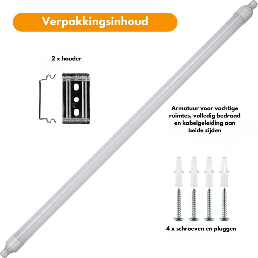 LED's Light LED TL lamp compleet - 36W, 120cm, 4320lm 4000K - IP65 IK08 - Koppelbaar TL verlichting LED.nl