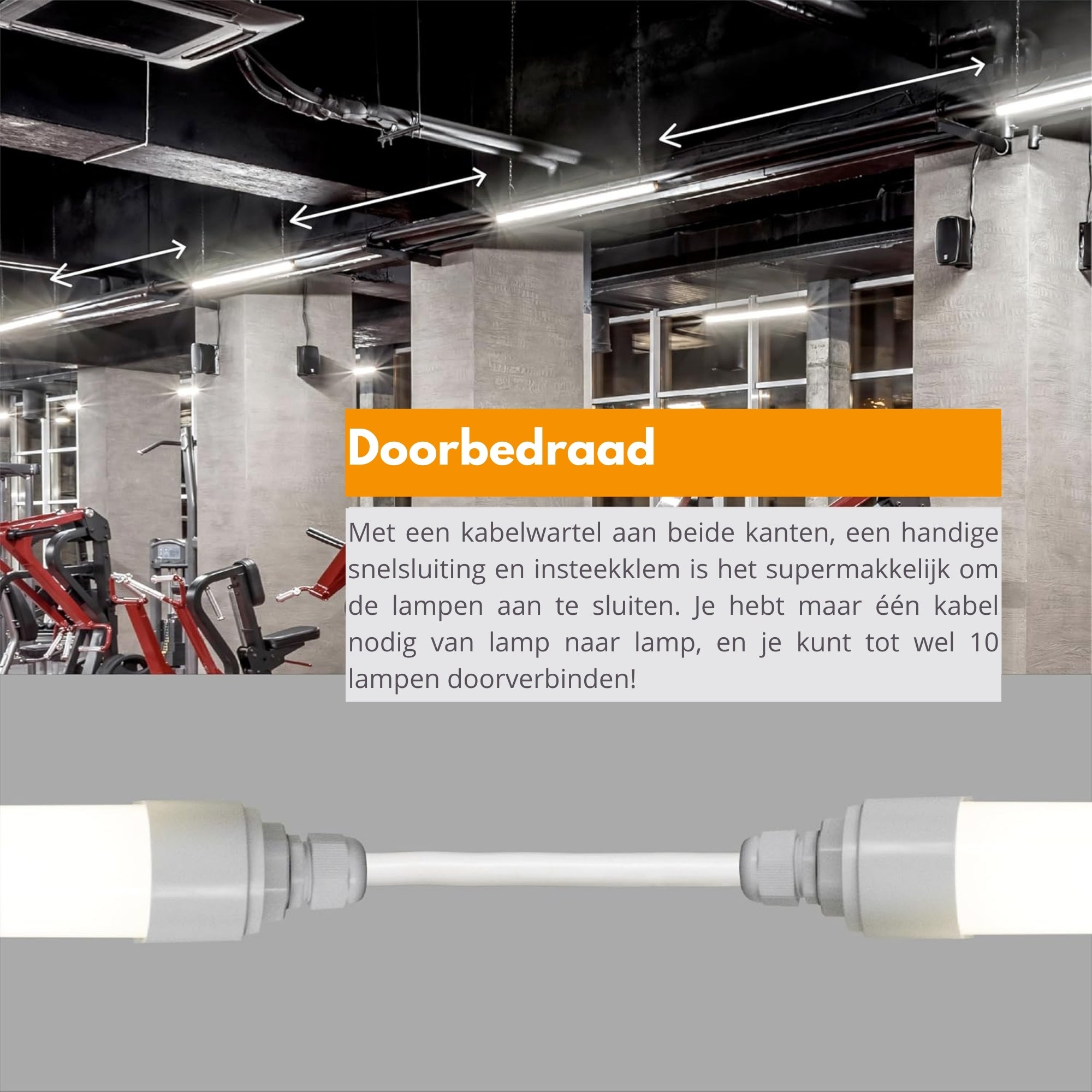LED's Light LED TL lamp compleet 120 cm - Koppelbaar tot 10 lampen - Waterdicht - IP65 - LED.nl