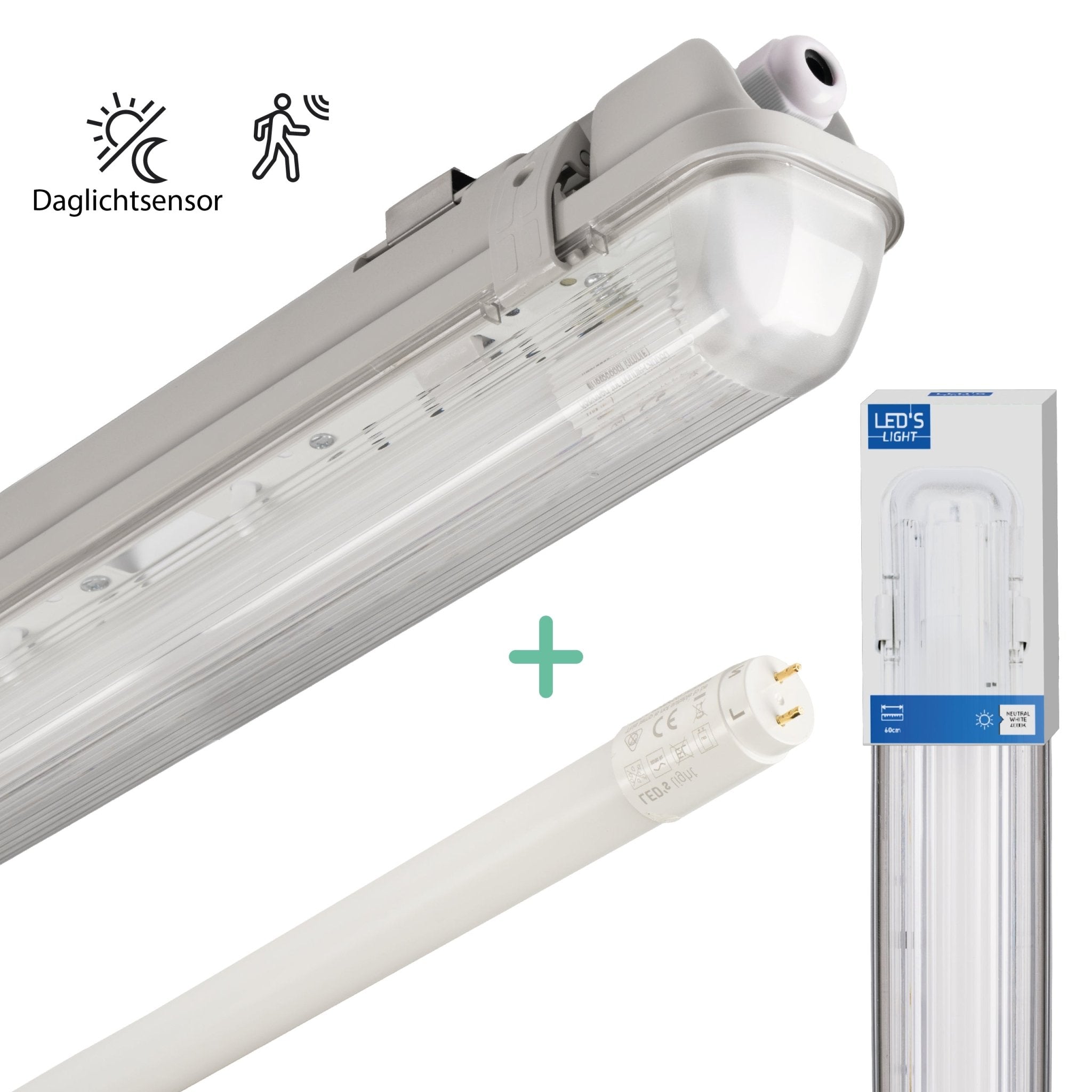 LED's Light LED TL verlichting met sensor 60 cm - Bewegingssensor en nachtsensor - Waterdicht - 1100 lm TL verlichting LED.nl