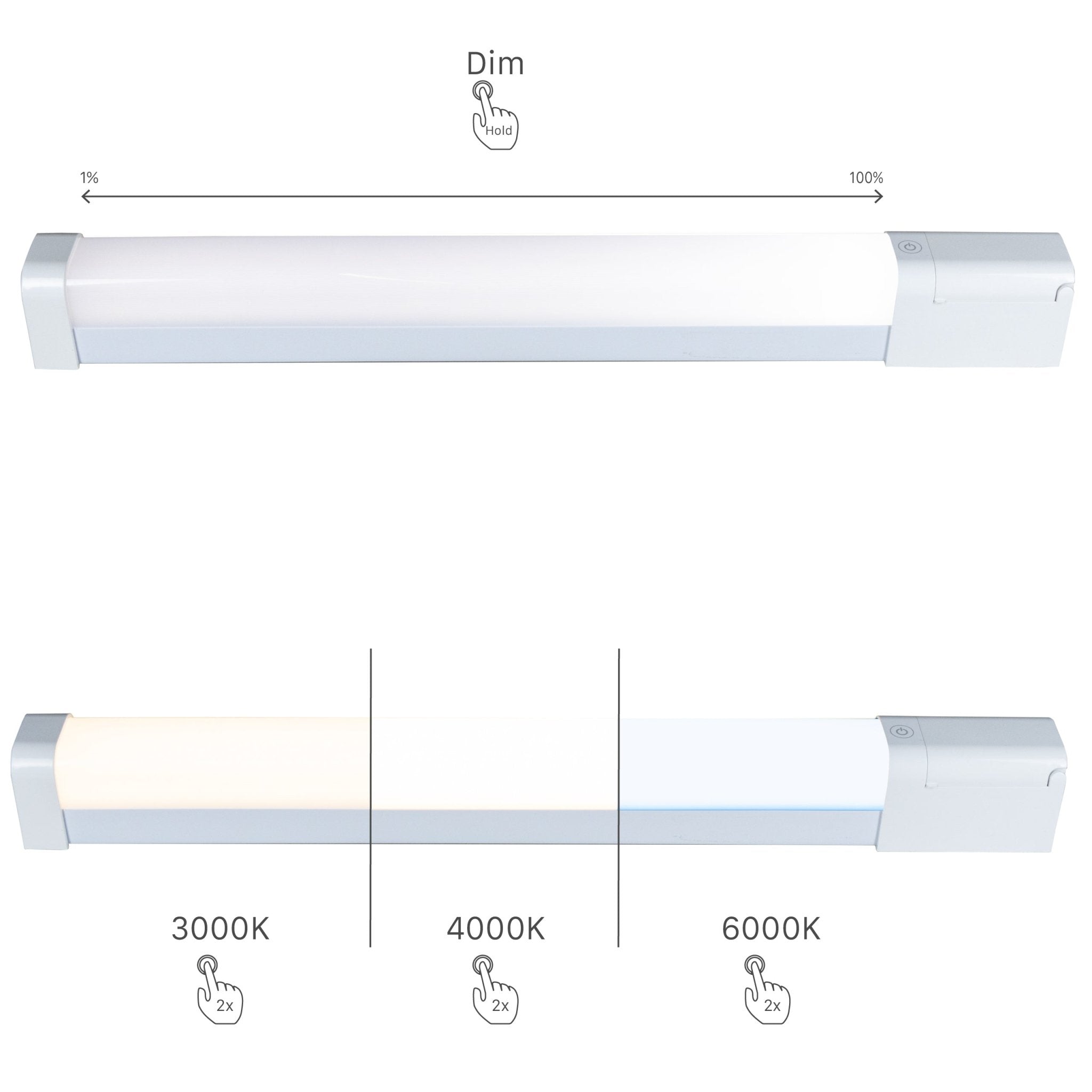 LED's Light Licht balk 60 cm met extra stopcontact - Dimbaar - Geschikt voor badkamer - 1700 lm TL verlichting LED.nl