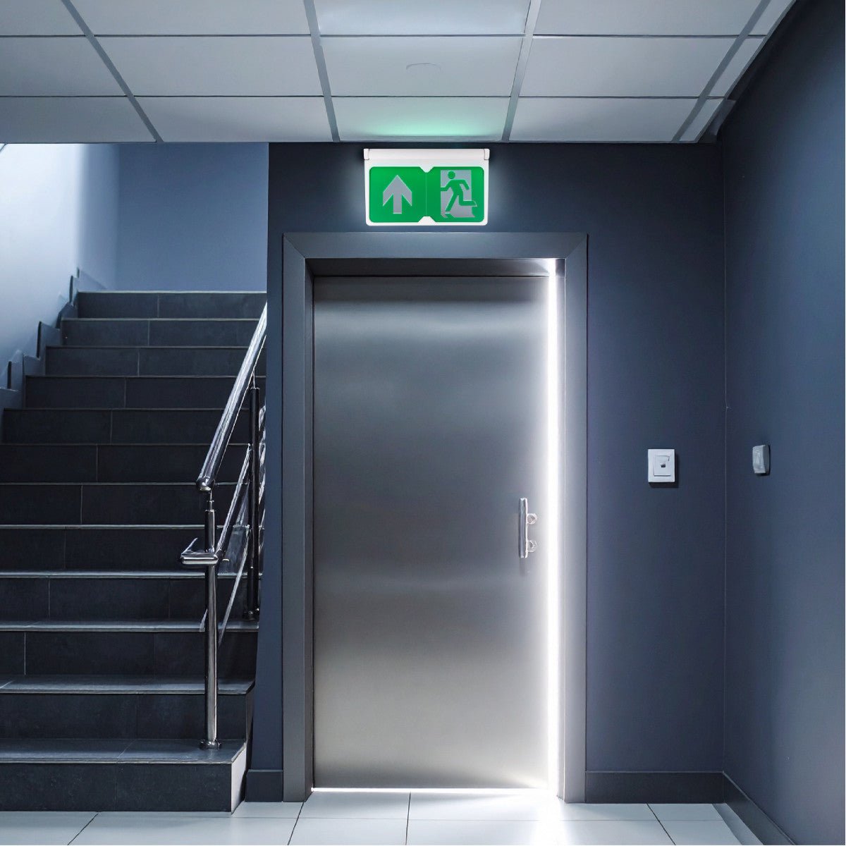 LED's Light - Noodverlichting - Nooduitgang bord met verlichting op accu - Draadloos en oplaadbaar - Pijl draaibaar LED.nl