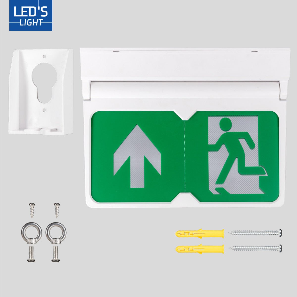 LED's Light - Noodverlichting - Nooduitgang bord met verlichting op accu - Draadloos en oplaadbaar - Pijl draaibaar LED.nl