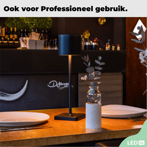 LED's Light Oplaadbare LED Tafellamp - Dimbaar via aanraking - Binnen en buiten - Wit Tafellampenen LED.nl