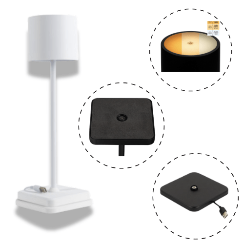 LED's Light Oplaadbare LED Tafellamp - Dimbaar via aanraking - Binnen en buiten - Wit Tafellampenen LED.nl