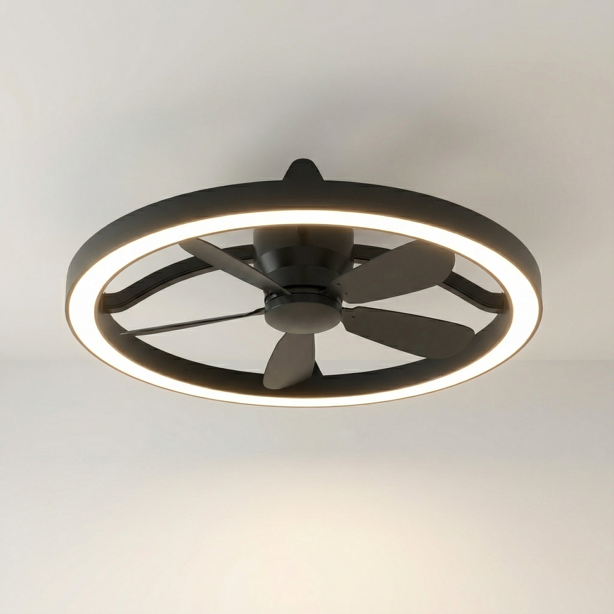 LED's Light Plafond ventilator met lamp Zwart 61,3cm - 27W - 2500lm - Verstelbare kleurtemperatuur - Dimbaar - Incl afstandbediening Plafondventilatoren LED.nl