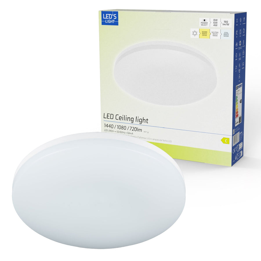 LED's Light Plafondlamp 25 cm - 6 lichtstanden - Geschikt voor alle binnenruimtes - IP54 Plafondlampen LED.nl
