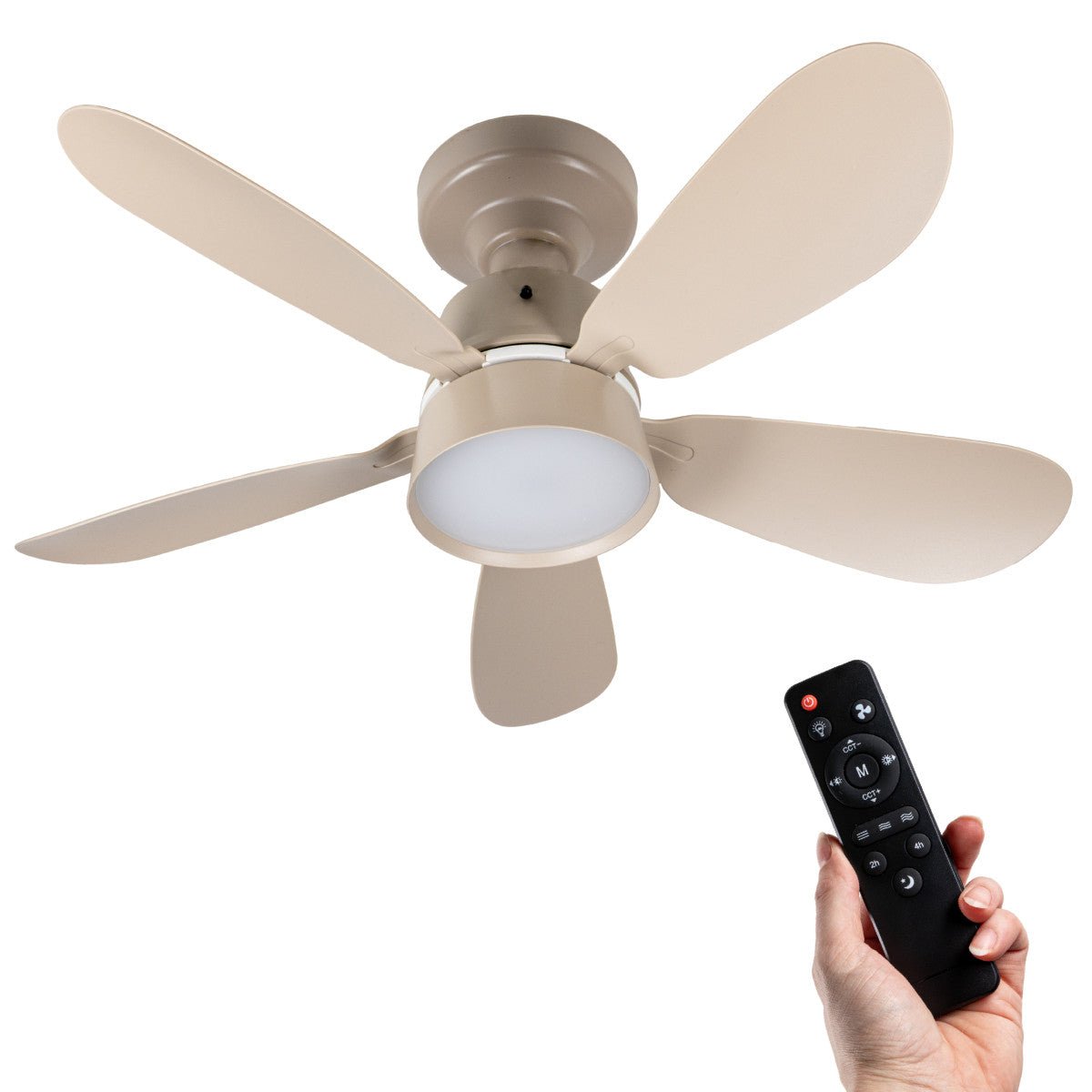 LED's Light Plafondventilator met lamp Taupe 25W 2600lm 2200K/6500K - LED.nl