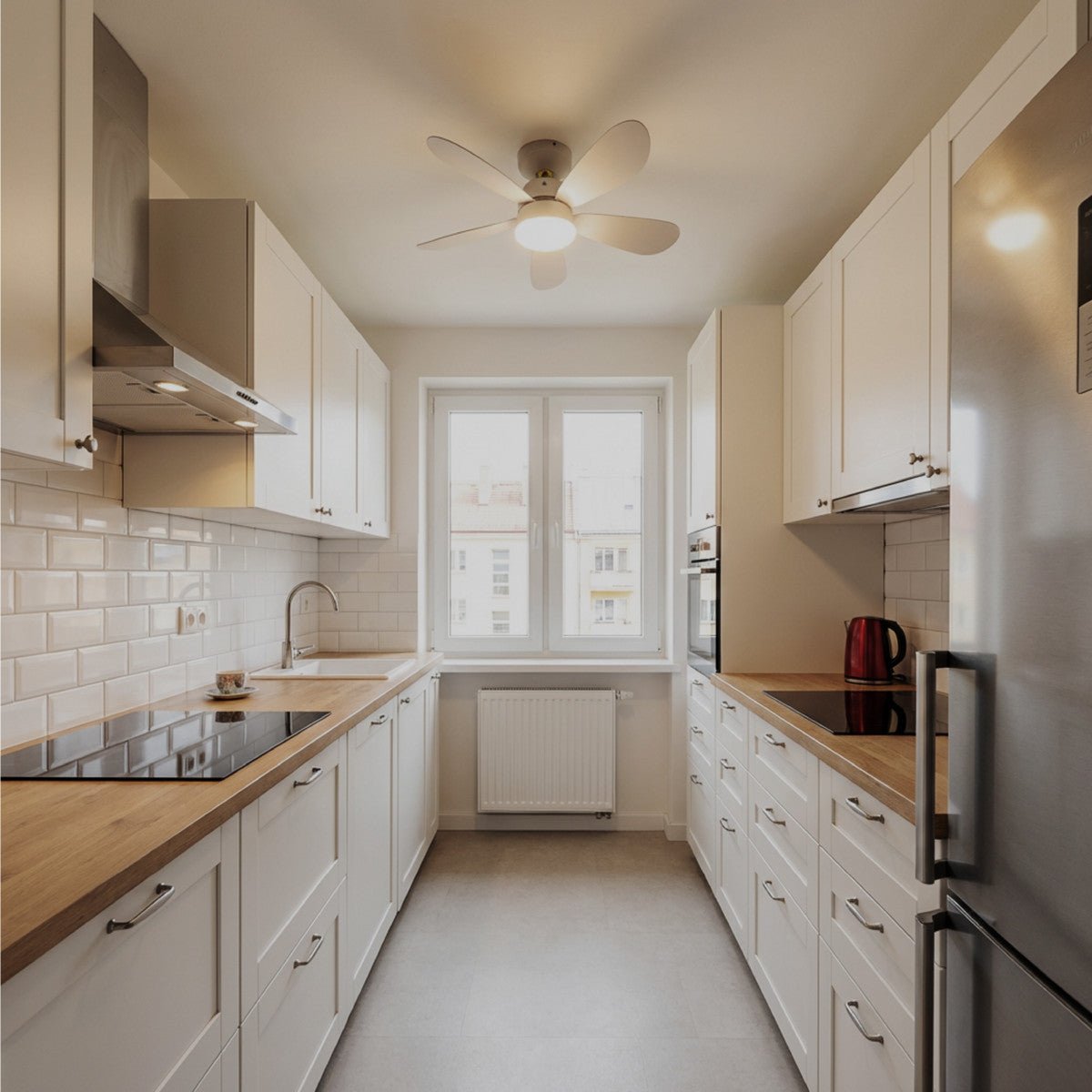 LED's Light Plafondventilator met lamp Taupe 25W 2600lm 2200K/6500K Plafondventilatoren LED.nl