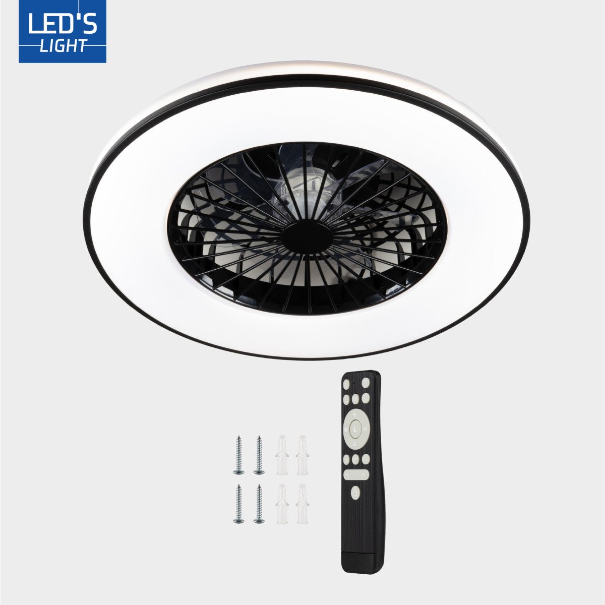 LED's Light Plafondventilator met verlichting zwart - 48 cm - LED.nl