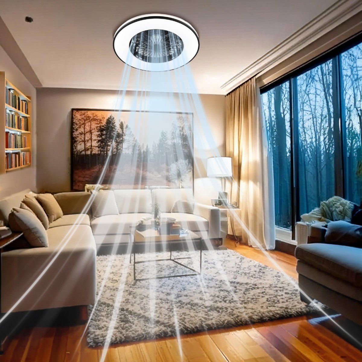 LED's Light Plafondventilator met verlichting zwart - 48 cm - LED.nl