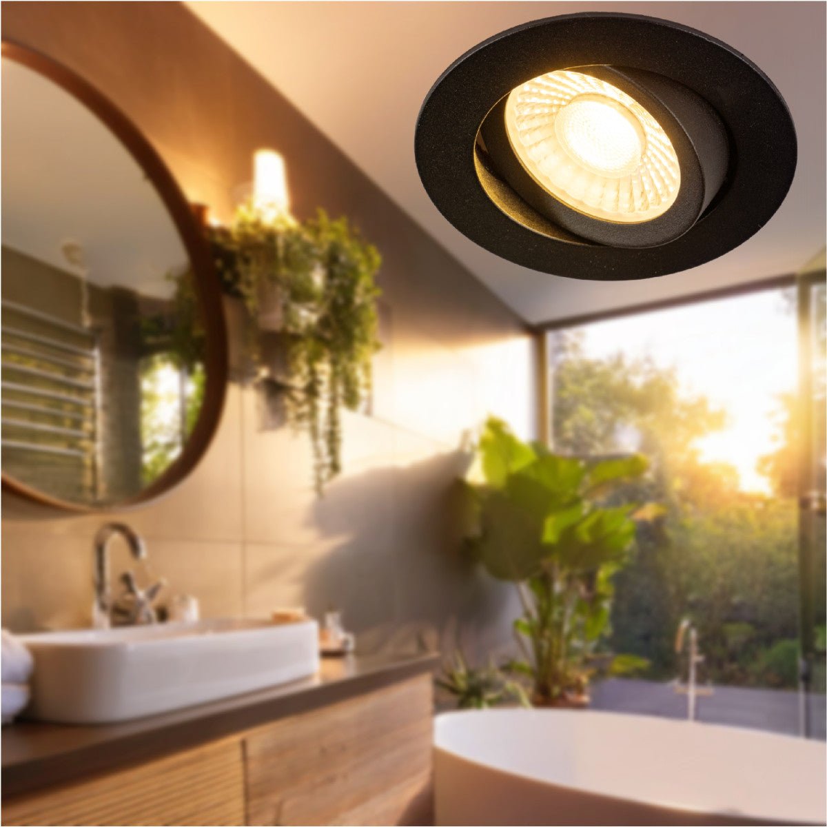 LED's Light PRO - 6 PACK - downlight inbouwspot Ø 68mm - Kantelbaar - Spatwaterdicht - Dim to Warm - Zwart - LED.nl