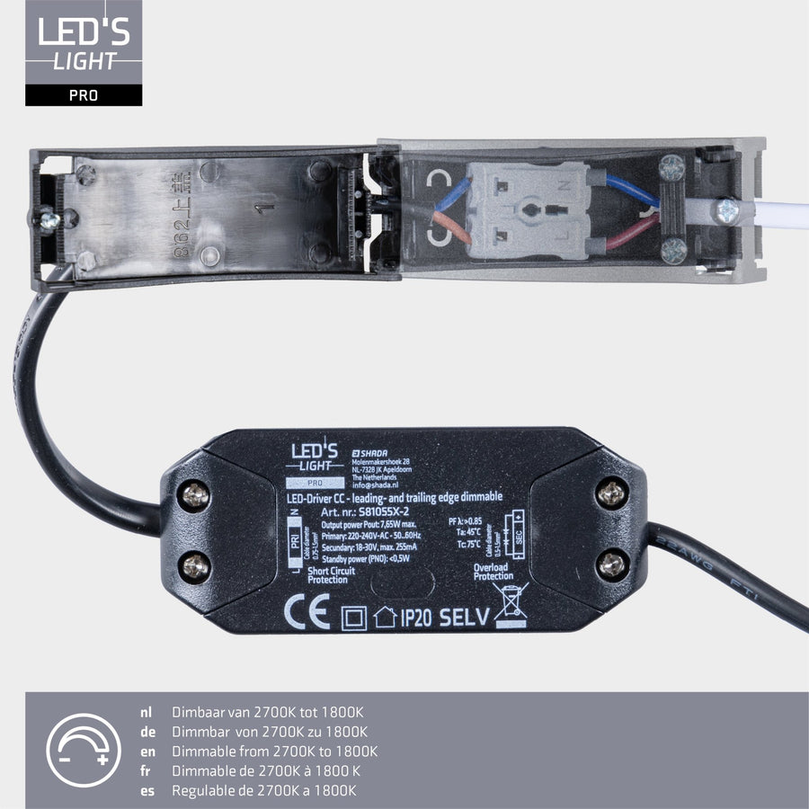 6 PACK - LED's Light PRO downlight inbouwspot Ø 68mm - Kantelbaar - Spatwaterdicht - Dim to Warm - RVS Inbouwspots LED.nl
