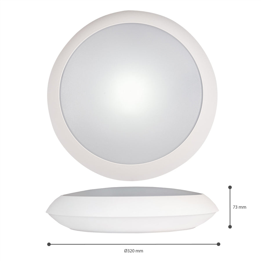 LED's Light Pro Ceiling lamp 2050 with sensor - Light color and light intensity dimmable - Waterproof - Ø 30 cm - LED.nl