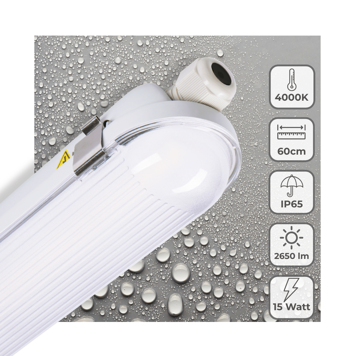 LED's Light Pro TL Armatuur Strip 60 cm - Energielabel B - IP65 waterdicht - 2650 lm TL verlichting LED.nl