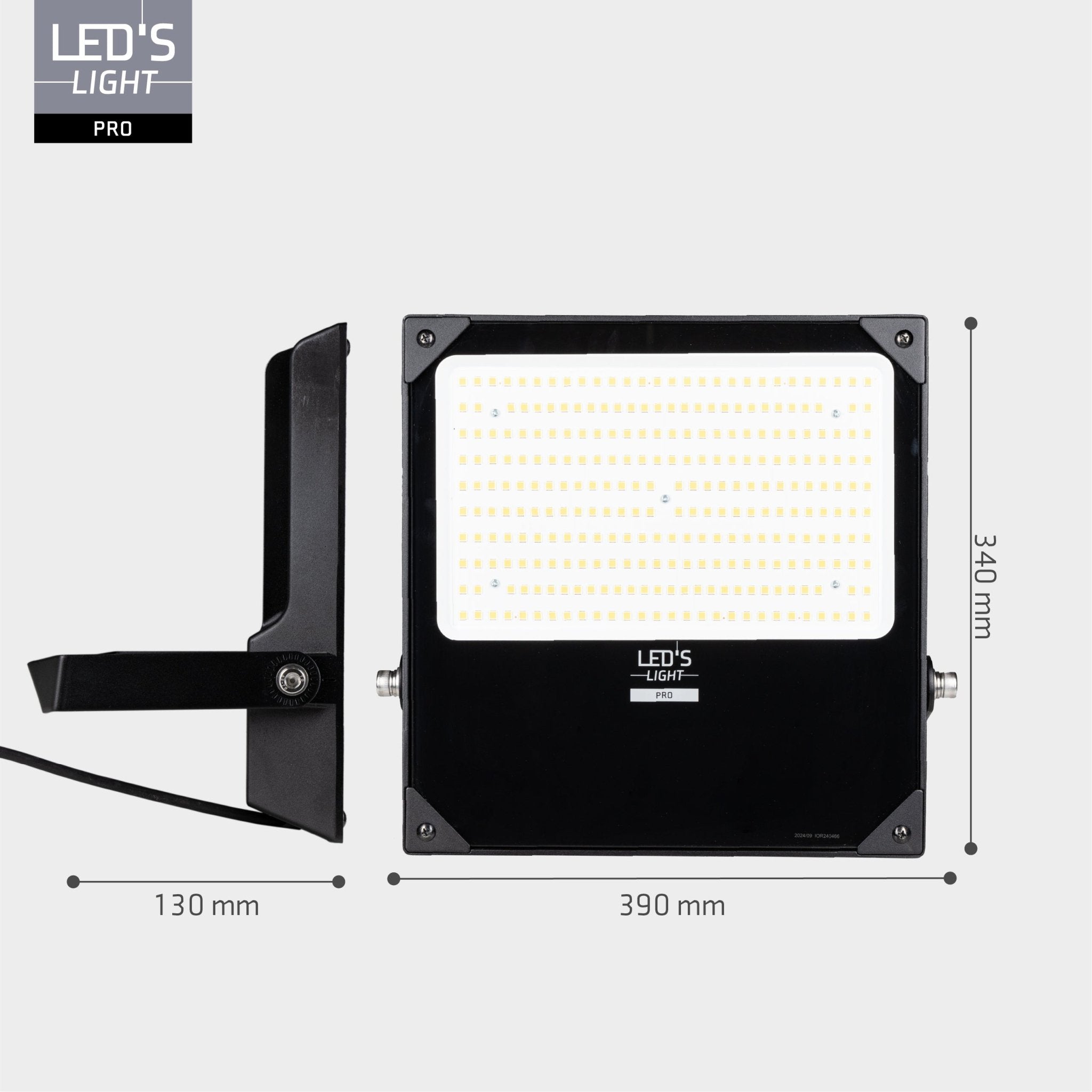 LED's Light Professionele LED Floodlight 37000 - 3 lichtstanden - Waterdicht - 200 watt - daglichtsensor Schijnwerpers LED.nl