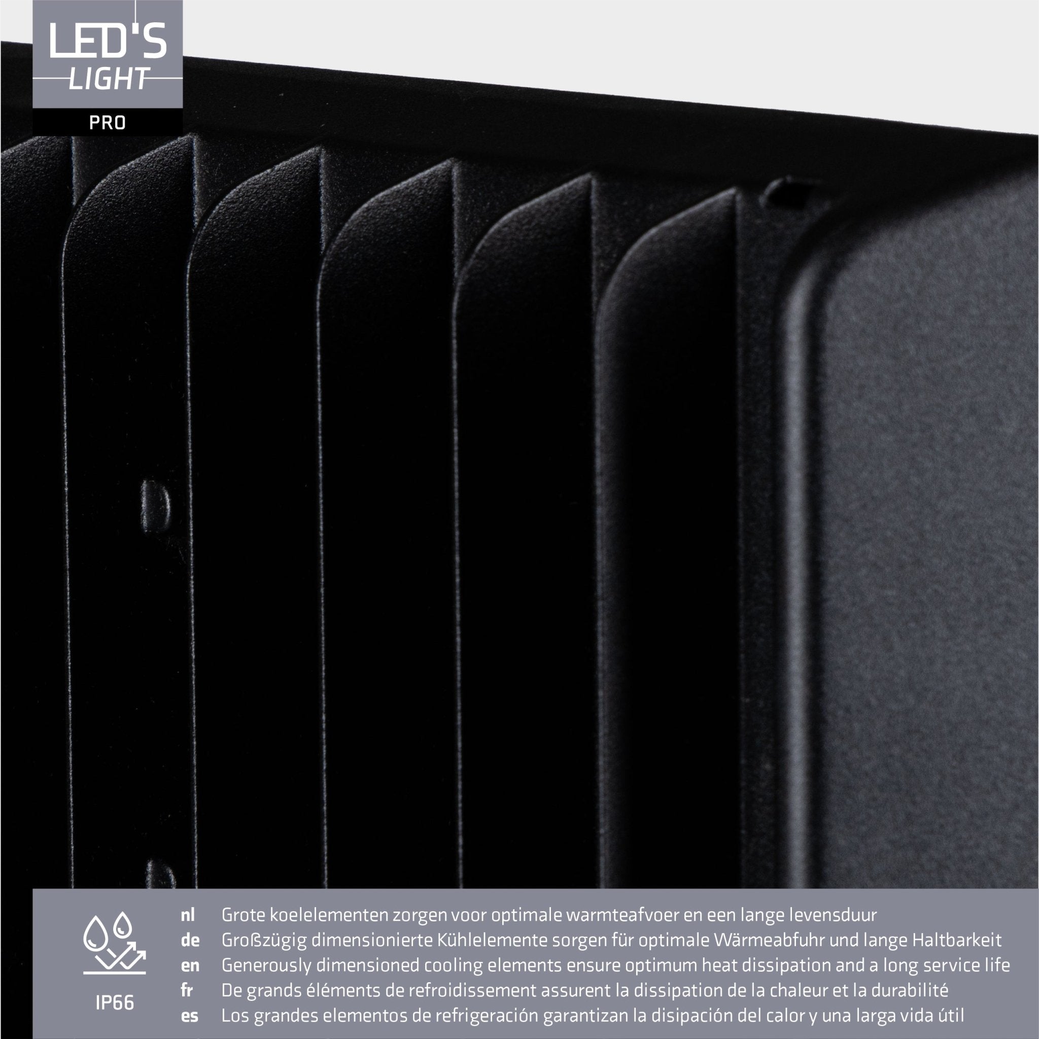 LED's Light Professionele LED Schijnwerper 18500 - 3 lichtstanden - Waterdicht - 100 watt - Daglichtsensor Schijnwerpers LED.nl