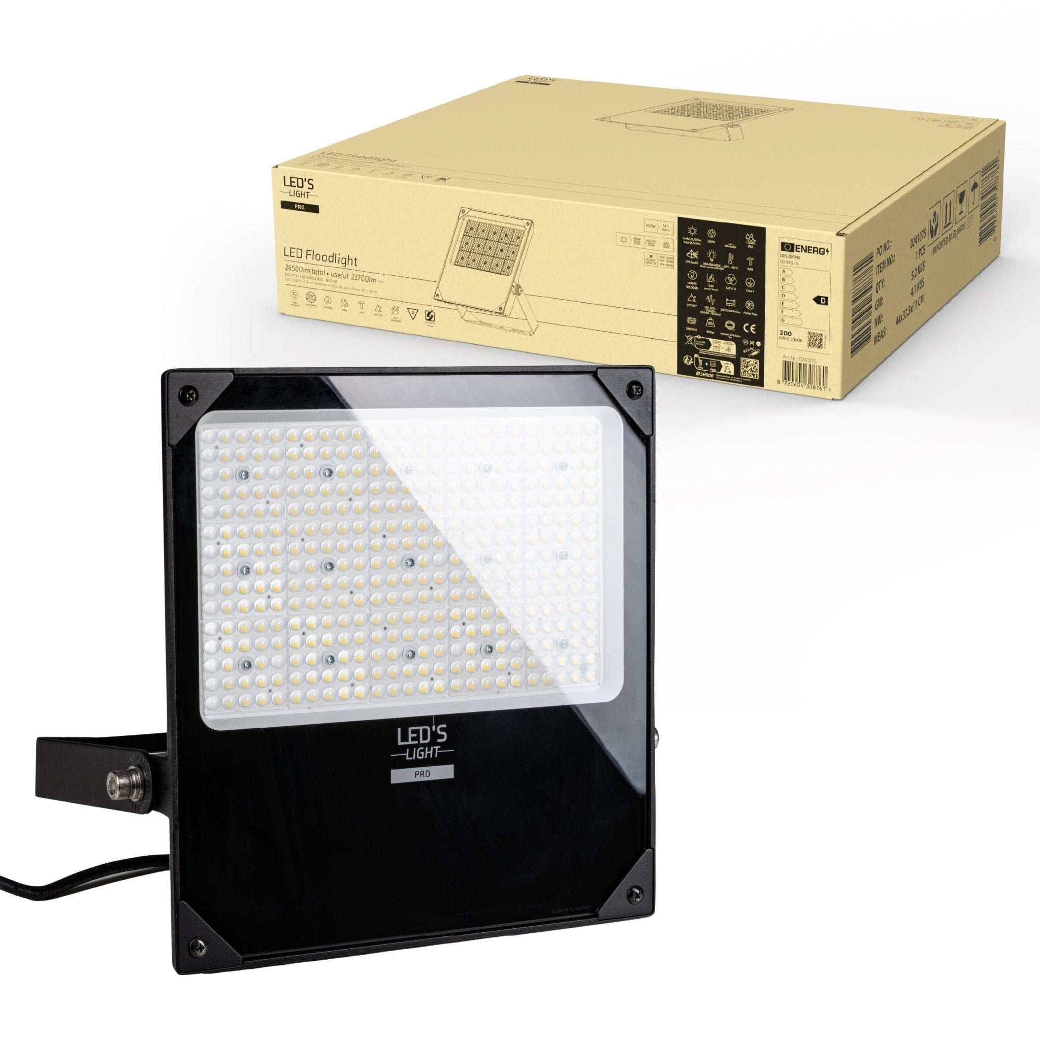 LED's Light Professionele LED Schijnwerper 28000 - 3 lichtstanden - Waterdicht - 200 watt Schijnwerpers LED.nl