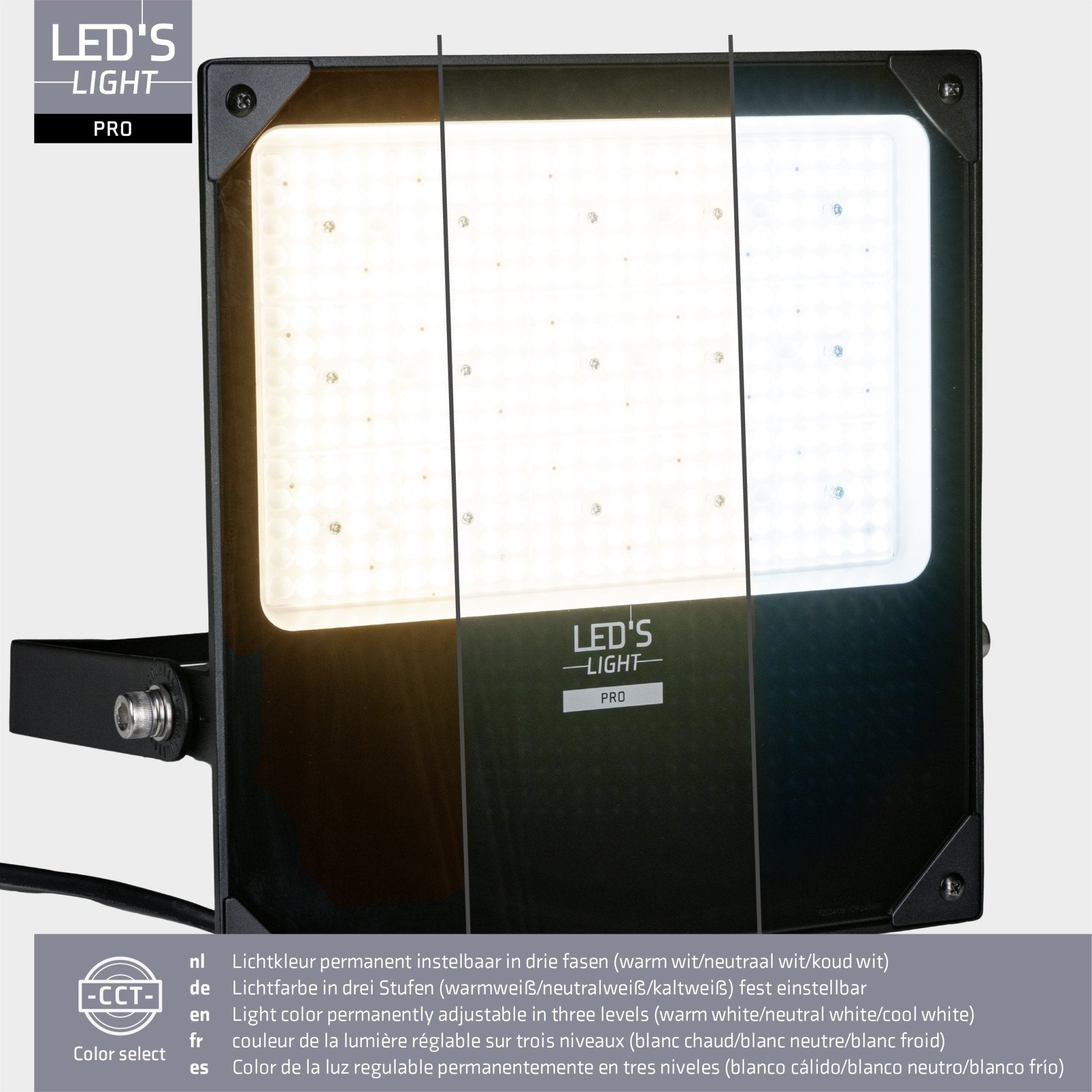 LED's Light Professionele LED Schijnwerper 28000 - 3 lichtstanden - Waterdicht - 200 watt Schijnwerpers LED.nl