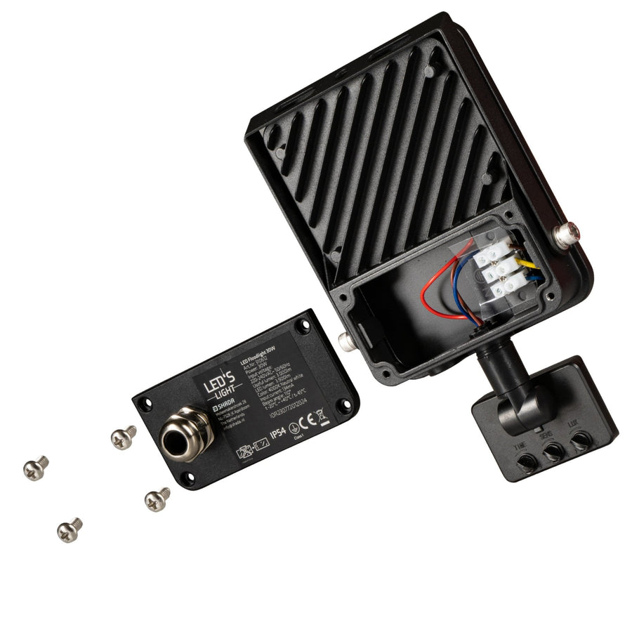 LED's Light Schijnwerper met Bewegingssensor 3600 - Waterdicht & Kantelbaar - 30W Schijnwerpers LED.nl