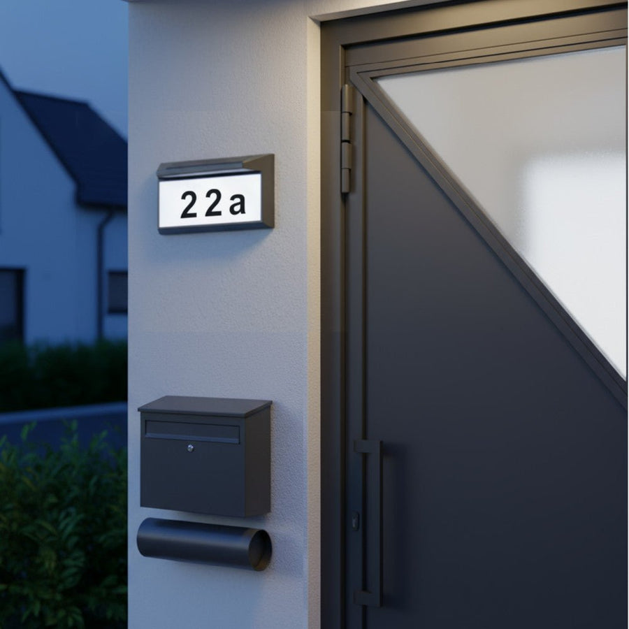 LED's Light zonnepaneel Solar-LED huisnummerbord set Wandlampen LED.nl
