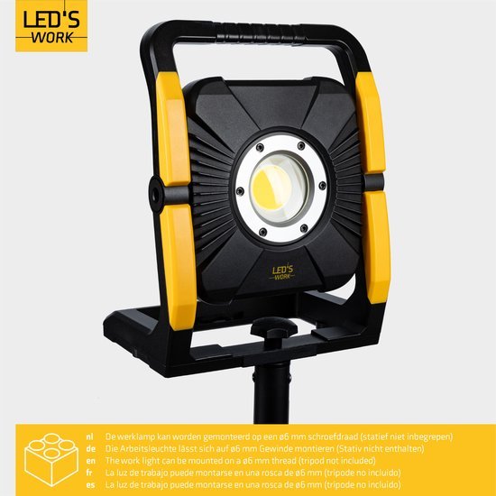 LED's Work Acculamp Werklamp - Werkt op accu's van Makita, DeWalt, Milwaukee, Bosch, Metabo - 5000 lm - LED.nl