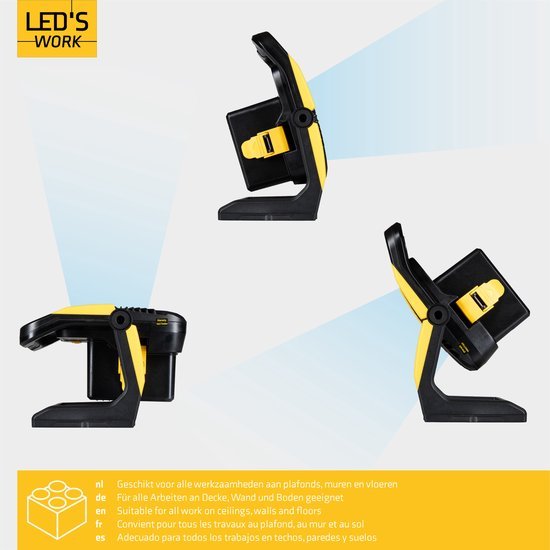 LED's Work Acculamp Werklamp - Werkt op accu's van Makita, DeWalt, Milwaukee, Bosch, Metabo - 5000 lm - LED.nl