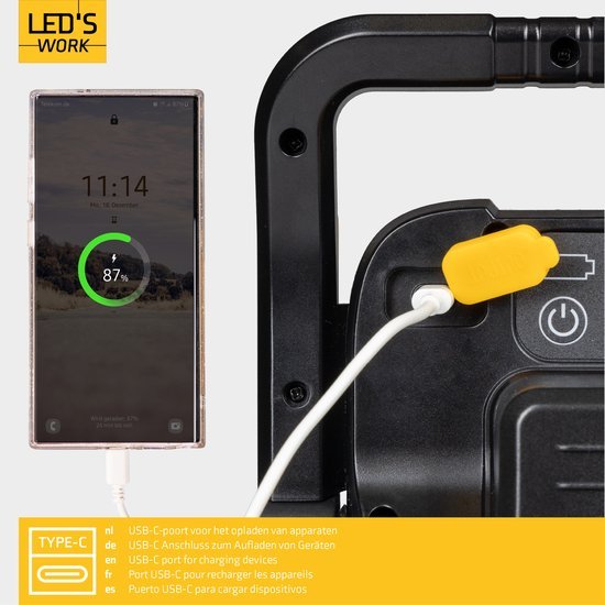 LED's Work Acculamp Werklamp - Werkt op accu's van Makita, DeWalt, Milwaukee, Bosch, Metabo - 5000 lm - LED.nl