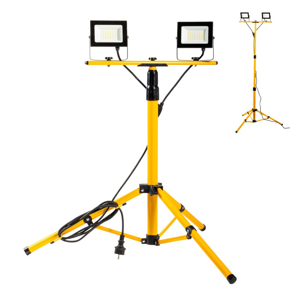 LED's Work bouwlamp/Werklamp op statief AC Bouwlamp – 2×20 W 4800 lm 4000 K Bouwlampen LED.nl