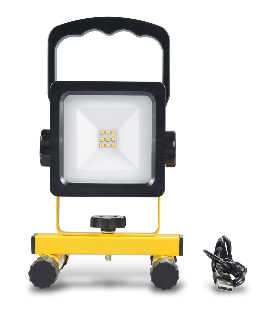 LED's Work wireless LED Construction lamp on battery 700 - Rechargeable and tiltable - Black yellow - LED.nl