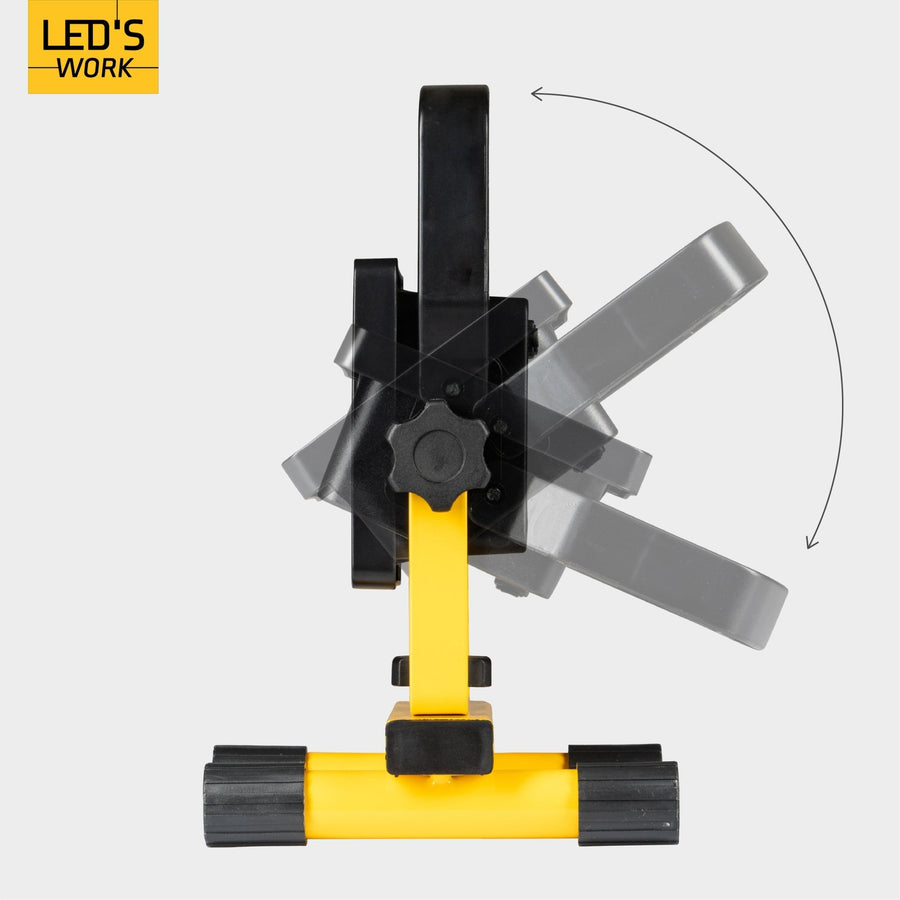 LED's Work wireless LED Construction lamp on battery 700 - Rechargeable and tiltable - Black yellow - LED.nl